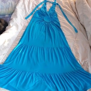 Avon Blue Halter Maxi Dress Never Worn NWOT